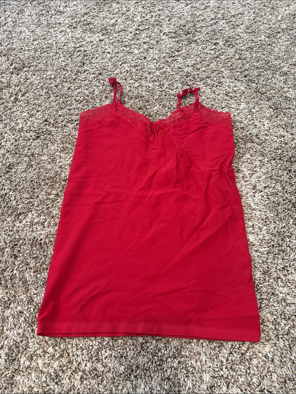 The Limited Red Lace Trim Camisole